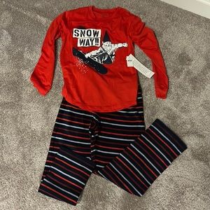 Boys fleece bottom pajama set